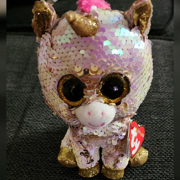 Fantasia Flippable Sequin Unicorn Beanie Baby - Picture 1 of 6